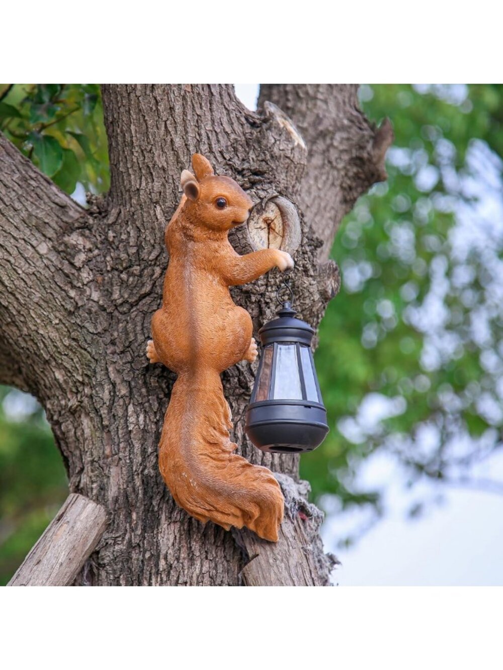 14" Solar Squirrel Sculpture - Cute Outdoor Garden Decor, Perfect Gift for Moms